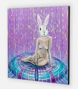 Follow the white rabbit Canvas Print - Tamar Atik Art