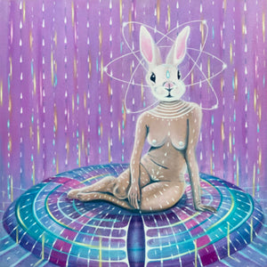 Follow the white rabbit Canvas Print - Tamar Atik Art