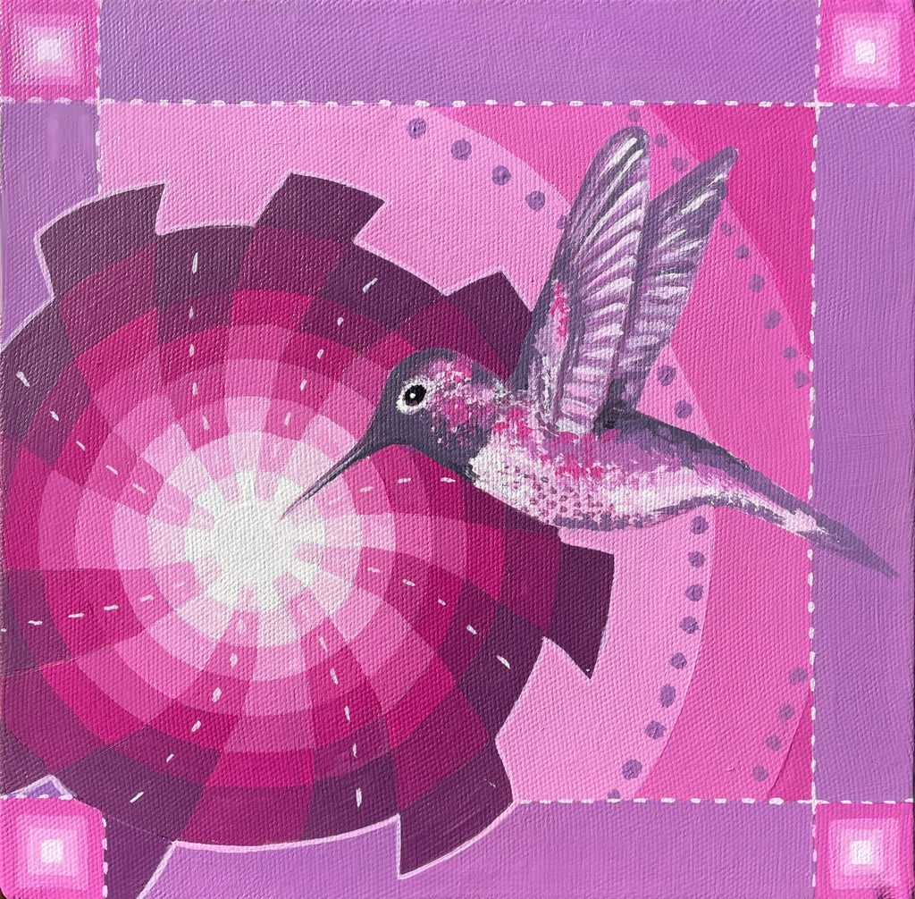 Hummingbird mini in pink - Tamar Atik Art