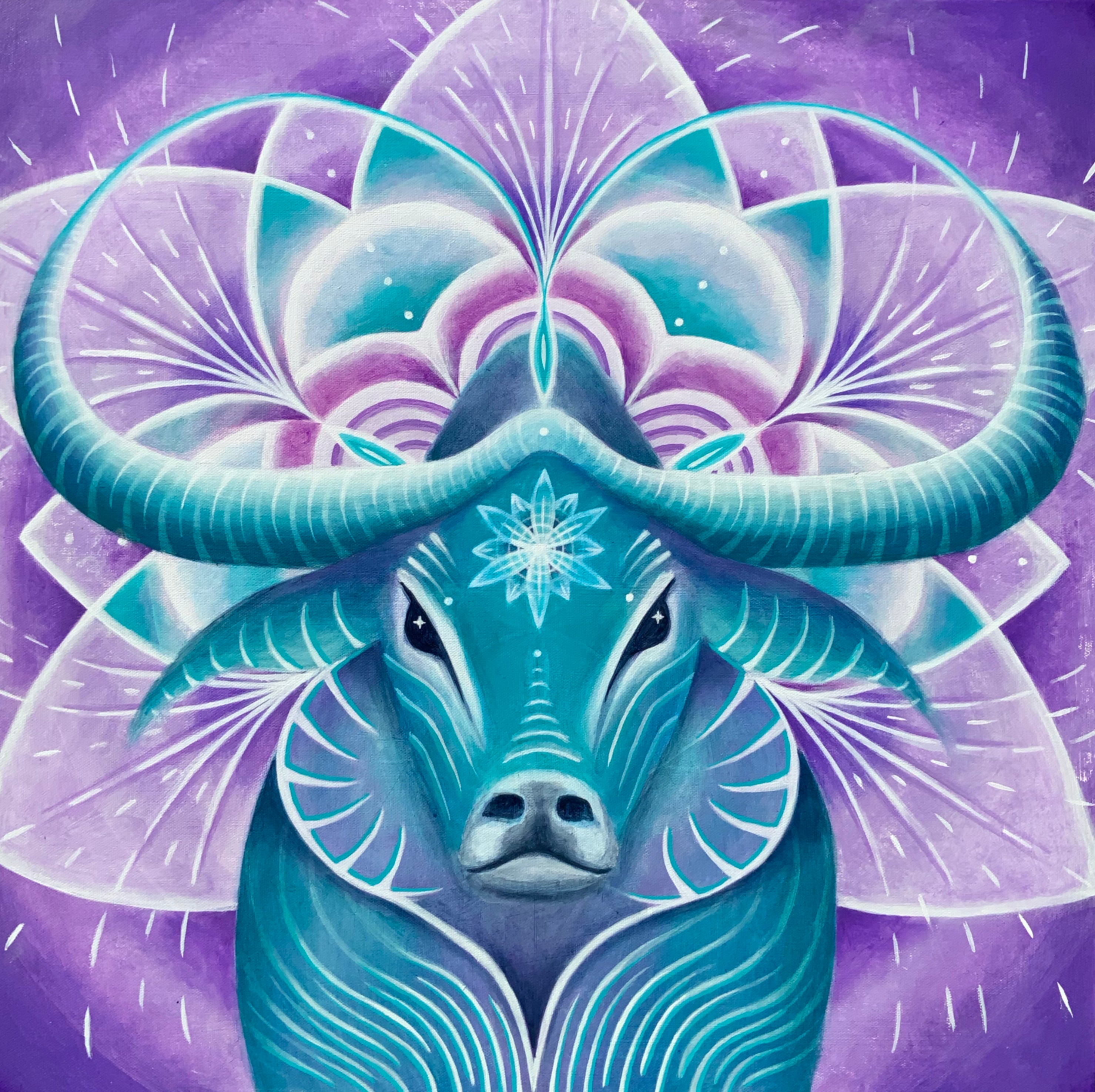 The Turquoise Water Buffalo - Tamar Atik Art