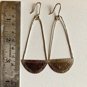 Half moon silver drop earrings - Tamar Atik Art
