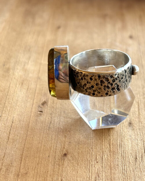 Amber Teardrop Ring