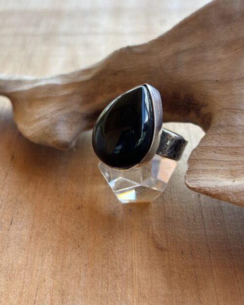 Rainbow Obsidian Teardrop Ring